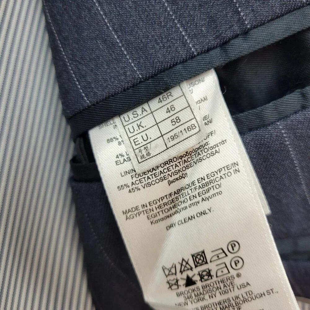 Brooks Brothers Blazer Mens 46 R Explorer Regent Fit Sports Coat Navy Bl…‎